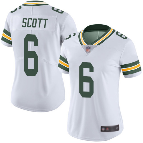 Green Bay Packers Limited White Women #6 Scott J K Road Jersey Nike NFL Vapor Untouchable->women nfl jersey->Women Jersey